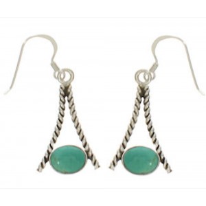 Southwestern Sterling Silver Turquoise Post Dangle Earrings TX26387