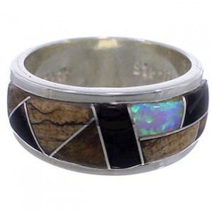 Multicolor Inlay Whiterock Rocky Trails Ring Size 6-3/4 EX43787