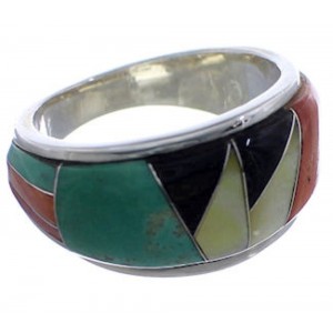 Genuine Sterling Silver WhiteRock Multicolor Ring Size 5-3/4 TX43722