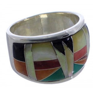 Sunset WhiteRock Sterling Silver Multicolor Ring Size 5-1/2 TX43728