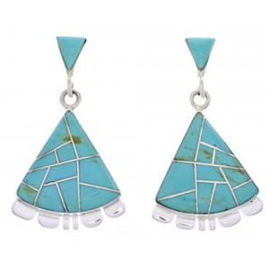 Southwestern Turquoise And Silver Earrings PX32138