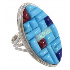 Multicolor Southwest Jewelry Sterling Silver Ring Size 5-3/4 CX51663