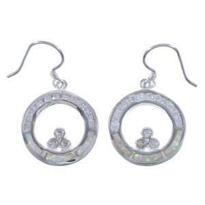 Opal Inlay Cubic Zirconia Southwest Earrings EX42571
