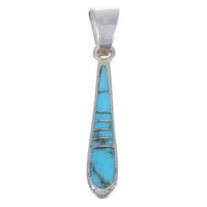 Genuine Sterling Silver Turquoise Slide Pendant WX42795