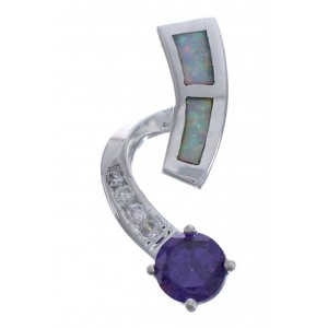 Opal And Amethyst Silver Pendant EX42734