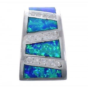 Blue Opal Cubic Zirconia Slide Pendant PX43424