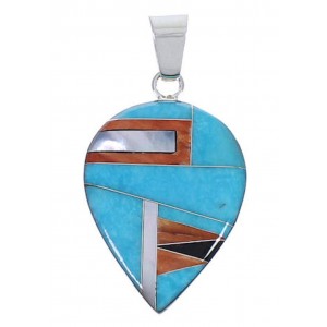 Southwest Multicolor Genuine Sterling Silver Pendant PX29222