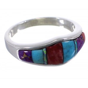 Multicolor Genuine Sterling Silver Ring Size 7-1/2 TX38205