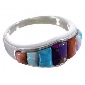 Multicolor Sterling Silver Southwest Ring Size 5-3/4 TX38209