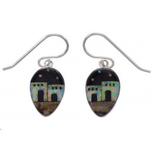 Southwest Native American Village Design Multicolor Earrings EX31254