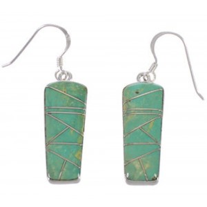 Genuine Sterling Silver Turquoise Jewelry Hook Dangle Earrings PX31652