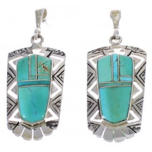 Southwest Silver Turquoise Inlay Earrings PX31709