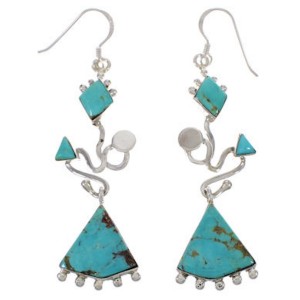 Southwestern Turquoise Genuine Sterling Silver Earrings PX31744