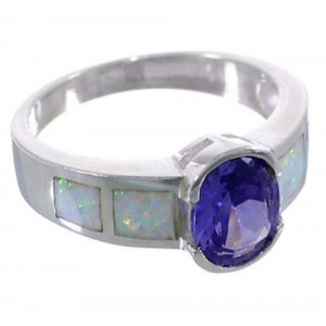 Southwest Amethyst Opal Sterling Silver Ring Size 6-1/4 EX51993