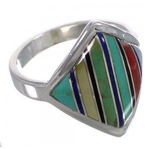 Sterling Silver Multicolor Southwest Ring Size 5-3/4 UX34362