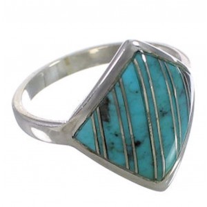 Genuine Sterling Silver Turquoise Jewelry Ring Size 5-1/4 UX34417