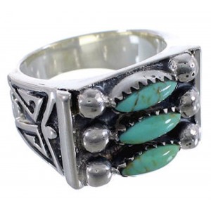 High Quality Turquoise Silver Needlepoint Ring Size 5-1/2 VX37051