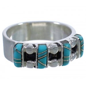 Sterling Silver Southwest Turquoise Ring Size 5-1/4 WX34322