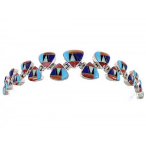Whiterock Turquoise Multicolor Inlay Jewelry Link Bracelet AS29606 