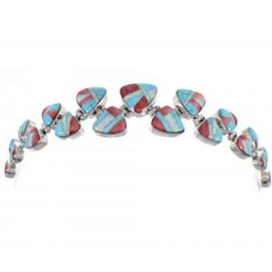 Turquoise Opal Red Oyster Shell Whiterock Link Bracelet HS32974 