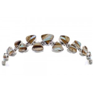 Whiterock Tiger Eye Multicolor Silver Jewelry Link Bracelet AS29593 
