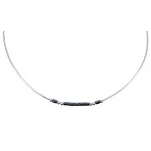 Hand Strung Liquid Silver & Hematite 16" Necklace Jewelry LS37H 