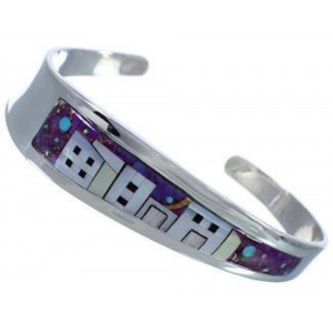 Native American Design Multicolor Sterling Silver Bracelet RS40908