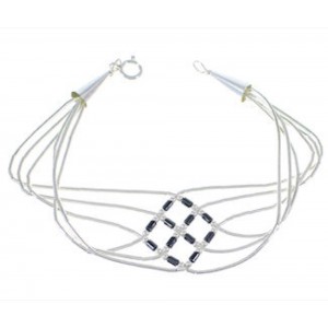 Hematite & Liquid Sterling Silver Basket Weave Bracelet  LS179H