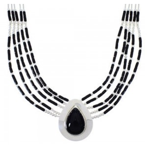 Onyx Liquid Sterling Silver Tear Drop Necklace Jewelry JS2949