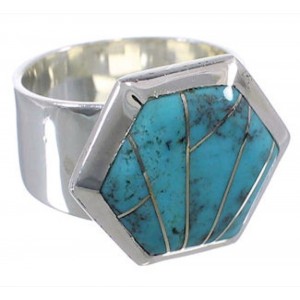 Southwest High Quality Turquoise Ring Size 8-3/4 EX40552