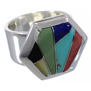 Southwest Multicolor Inlay High Quality Ring Size 5-3/4 EX40618