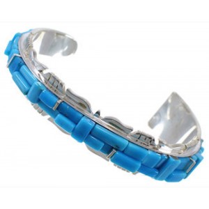 Turquoise Southwestern Jewelry Sturdy Silver Cuff Bracelet EX28237