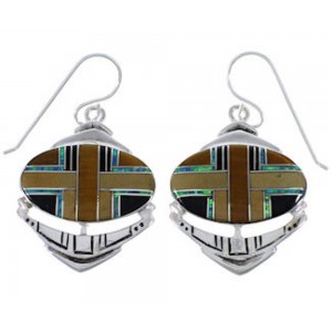 Southwestern Jewelry Multicolor Inlay Hook Dangle Earrings PX32796