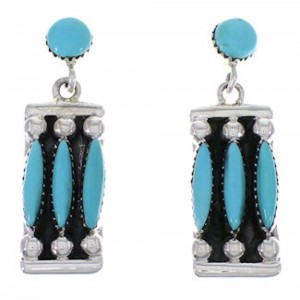 Turquoise Jewelry Southwestern Post Dangle Earrings PX32864
