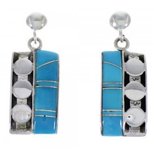Southwest Turquoise And Sterling Silver Earrings PX32871