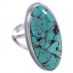 Authentic Sterling Silver Turquoise Jewelry Ring Size 5-1/4 UX34195