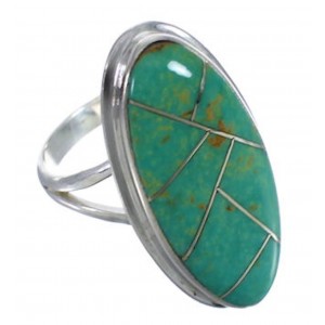 Authentic Sterling Silver Turquoise Ring Size 5-3/4 UX34217