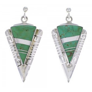 Turquoise And Sterling Silver Southwest Earrings EX31396