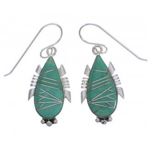 Silver Turquoise Southwest Hook Dangle Earrings FX31380