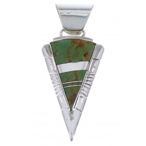 Genuine Sterling Silver And Turquoise Inlay Pendant EX28850