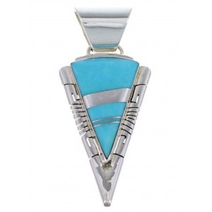 Genuine Sterling Silver And Turquoise Inlay Pendant EX28875