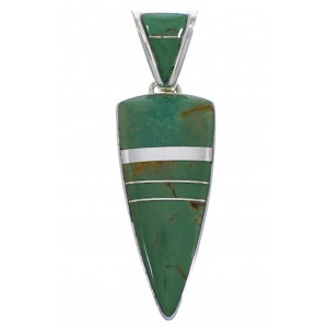 Southwest Turquoise Sterling Silver Pendant EX28899