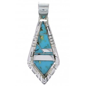 Turquoise And Sterling Silver Southwestern Pendant EX28951