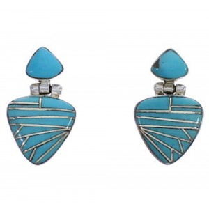 Southwestern Silver And Turquoise Earrings EX31611
