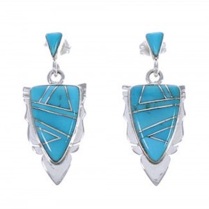 Turquoise Inlay Southwest Silver Earrings EX31620