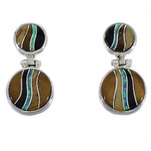 Multicolor Sterling Silver Southwest Earrings FX31030