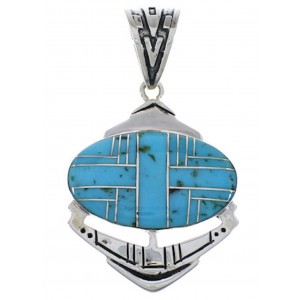 Sterling Silver Turquoise Inlay Jewelry Pendant PX29043