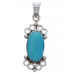 Southwest Turquoise And Sterling Silver Pendant EX30472