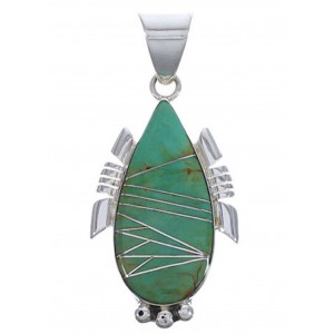 Southwest Turquoise Inlay Silver Pendant EX30506