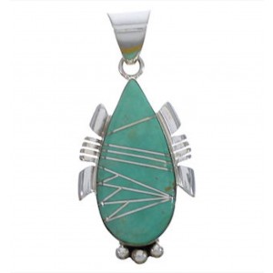 Turquoise Inlay And Sterling Silver Pendant EX30507